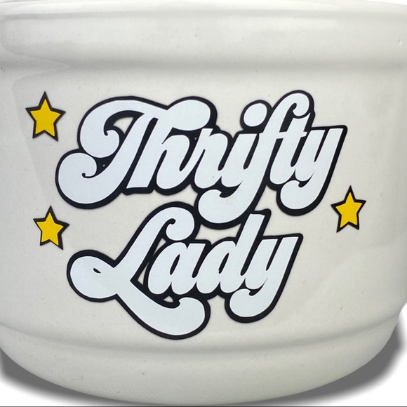 Thrifty Lady Large White Coffee Latte Mug - Picture 2 of 4